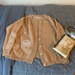 🖤SOLD🖤 MISSLOOK Embroidered Dandelion Cardigan Size S